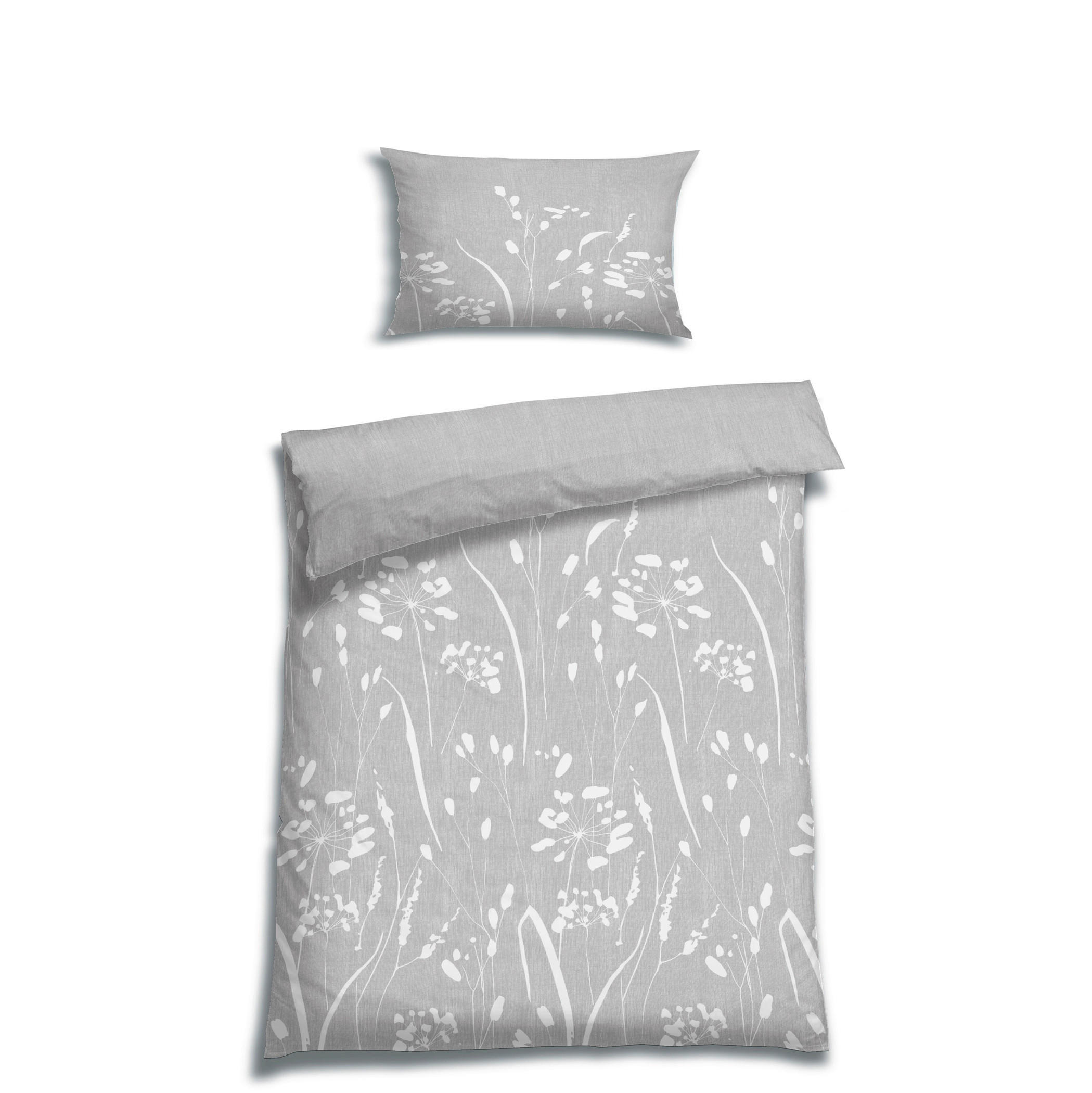 BETTWÄSCHE 2-teilig Satin 135/200 cm  - Hellgrau, Basics, Textil (135/200cm) - Florella