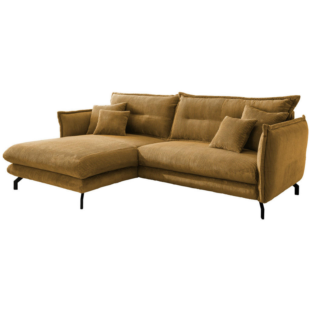 Thumbnail - Livetastic Ecksofa, Gold, Textil, 4-Sitzer, Füllung: Schaumstoff, L-Form, 255x180 cm, Made in Europe, Rücken echt, Armte...