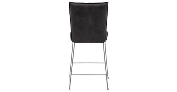 TRESENSTUHL Mikrofaser Anthrazit, Edelstahlfarben Edelstahl - Edelstahlfarben/Anthrazit, Design, Textil/Metall (56/98/62cm) - Valnatura