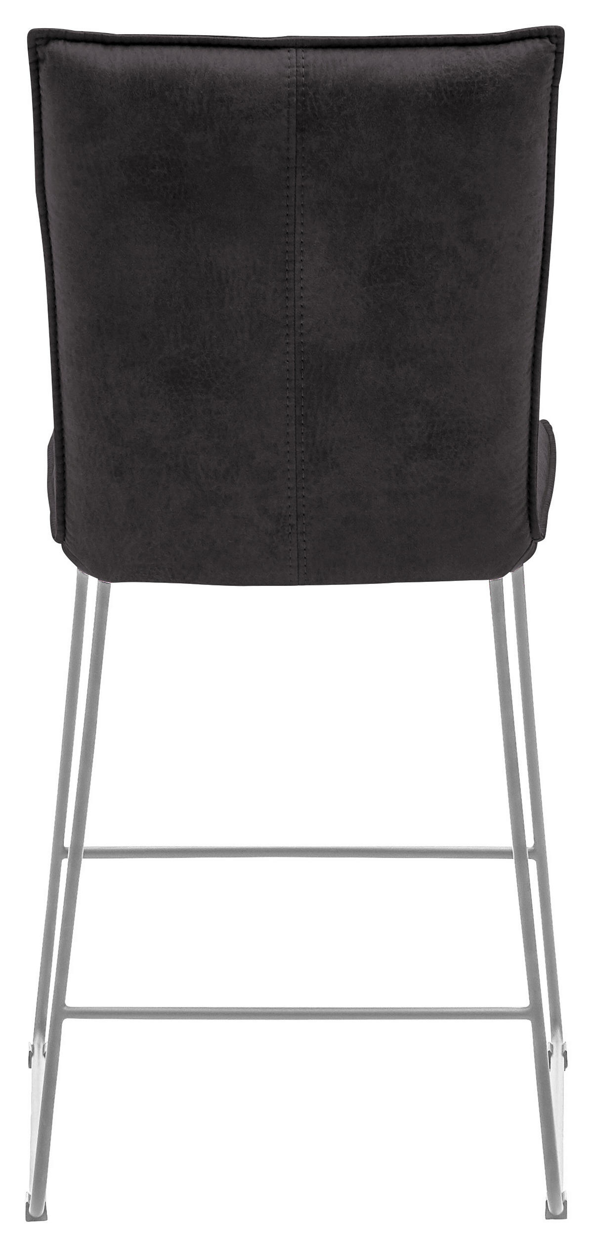 TRESENSTUHL Mikrofaser Anthrazit, Edelstahlfarben Edelstahl  - Edelstahlfarben/Anthrazit, Design, Textil/Metall (56/98/62cm) - Valnatura