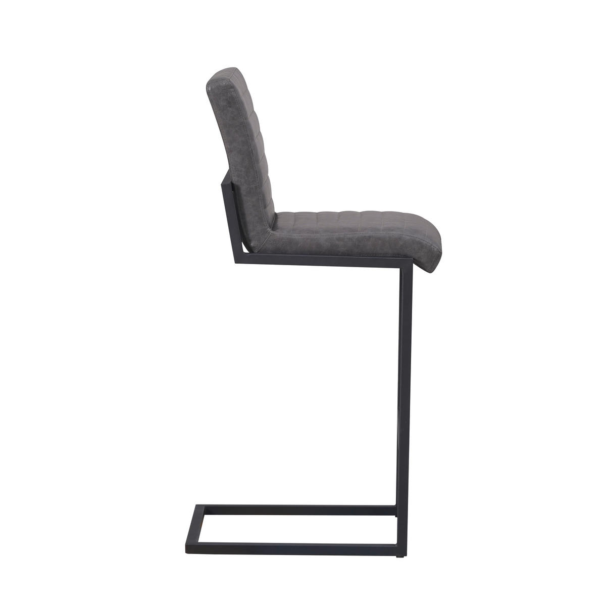 BARHOCKER-SET Lederlook Anthrazit  - Anthrazit/Schwarz, MODERN, Textil/Metall (54/100/58cm) - MID.YOU