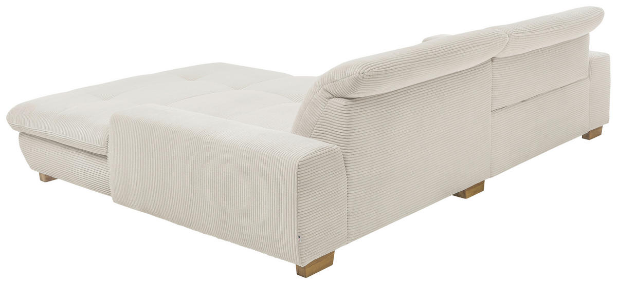 ECKSOFA Creme Cord  - Eichefarben/Creme, Design, Holz/Textil (276/198cm) - SetOne by Musterring
