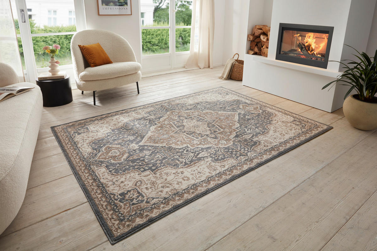 FLACHWEBETEPPICH 120/170 cm Terrain Anthrazit, Braun  - Anthrazit/Braun, Design, Kunststoff/Textil (120/170cm)