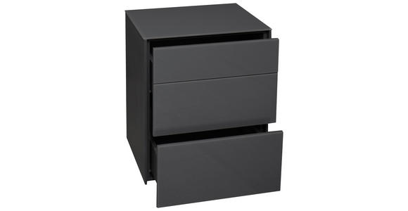 NACHTSCHRANK 52/63/42 cm - Anthrazit/Schwarz, Design, Glas/Holzwerkstoff (52/63/42cm) - Novel