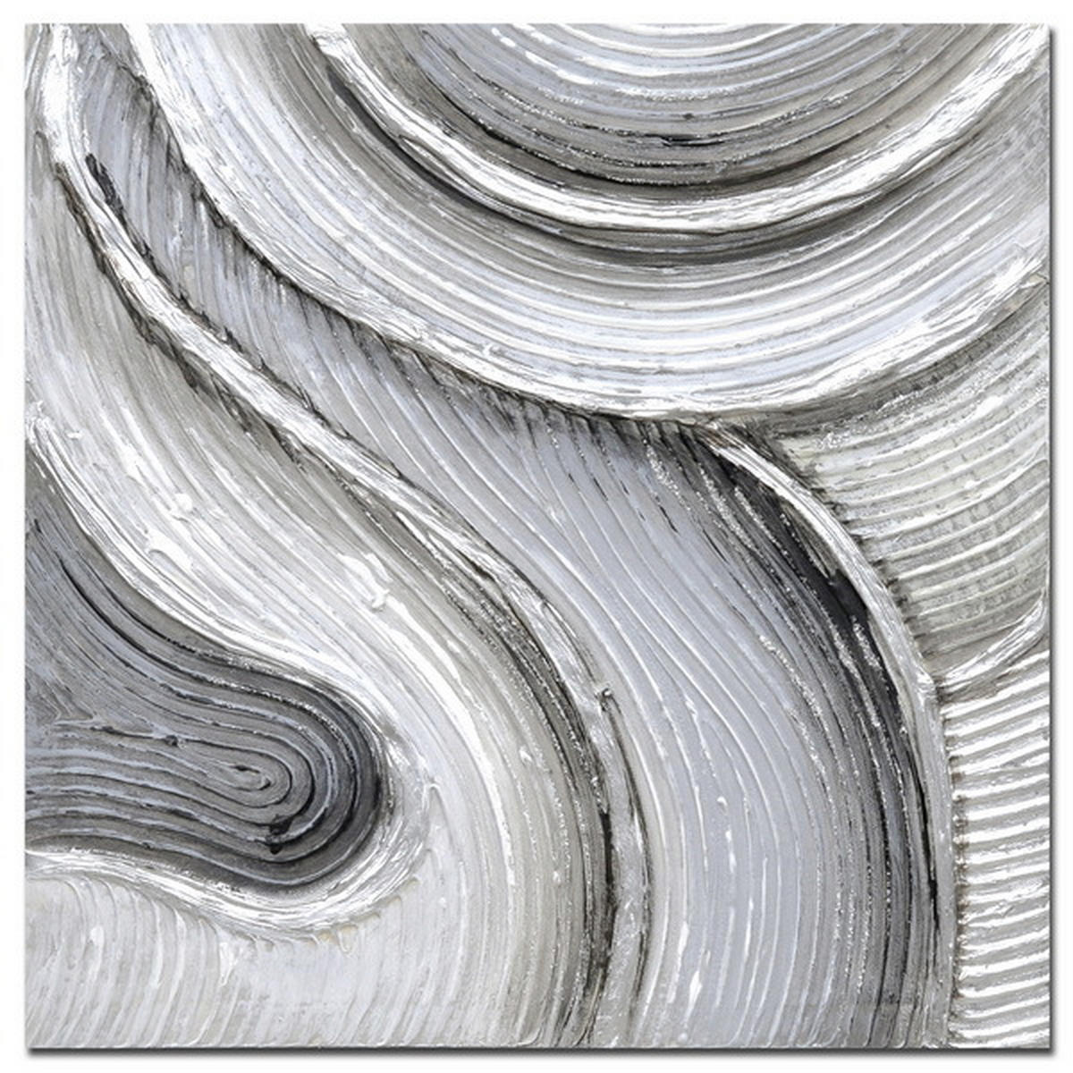 ÖLGEMÄLDE Abstraktes 30/30 cm  - Blau/Schwarz, Basics, Holz/Textil (30/30cm) - Monee
