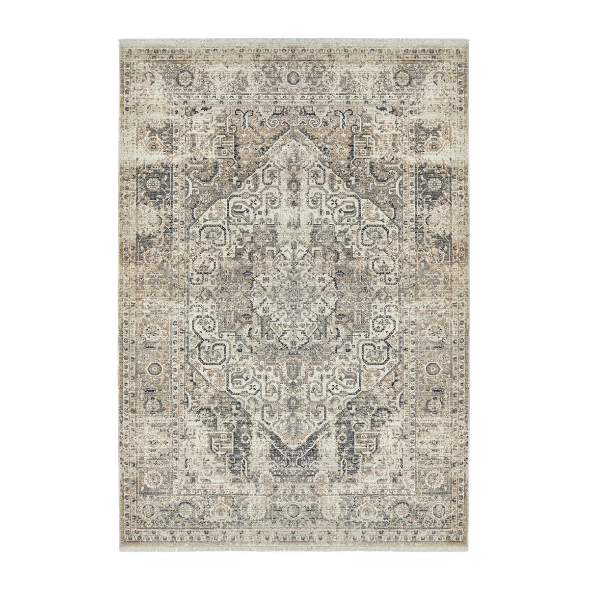 VINTAGE KOBEREC, 200/285 cm, šedá, béžová - šedá/béžová, Lifestyle, textil (200/285cm) - Novel