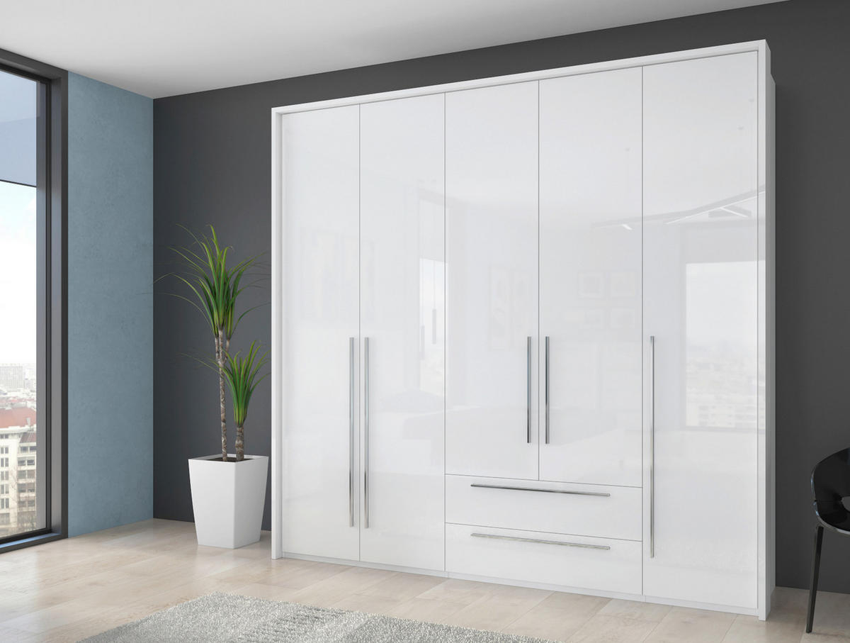 ORMAR SA KLASIČNIM VRATIMA bela, bela visoki sjaj  232/226/60 cm  - bela visoki sjaj/bela, Dizajnerski, pločasti materijal/plastika (232/226/60cm)