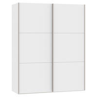 SCHWEBETÜRENSCHRANK  in Weiß  - Edelstahlfarben/Weiß, Design, Holzwerkstoff (152/195/65cm) - Carryhome