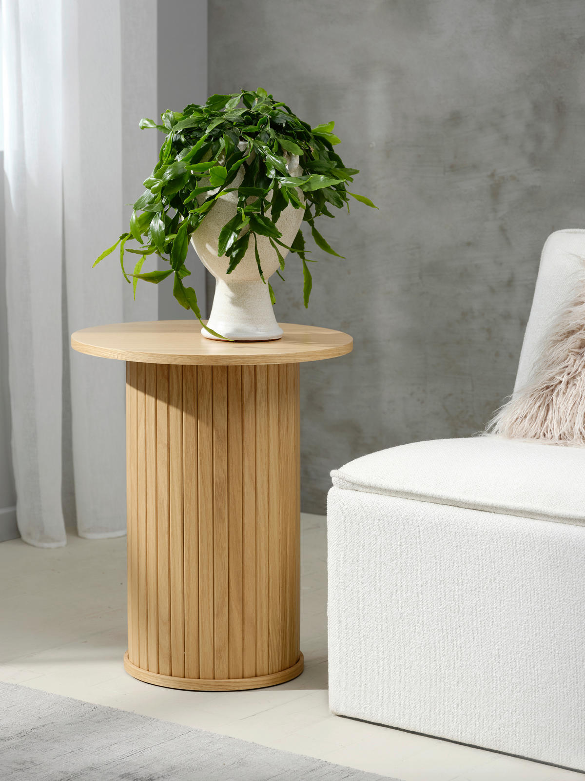 BEISTELLTISCH 50/50/55 cm furniert Eichefarben rund  - Eichefarben, Trend, Holzwerkstoff (50/50/55cm) - home24