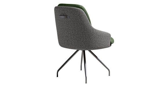 ARMLEHNSTUHL  Beinauswahl, Sitzfläche 360° drehbar, Stoff-/Lederauswahl Velours  Grau, Grün  - Schwarz/Grau, Design, Textil/Metall (60/86/66cm) - Dieter Knoll