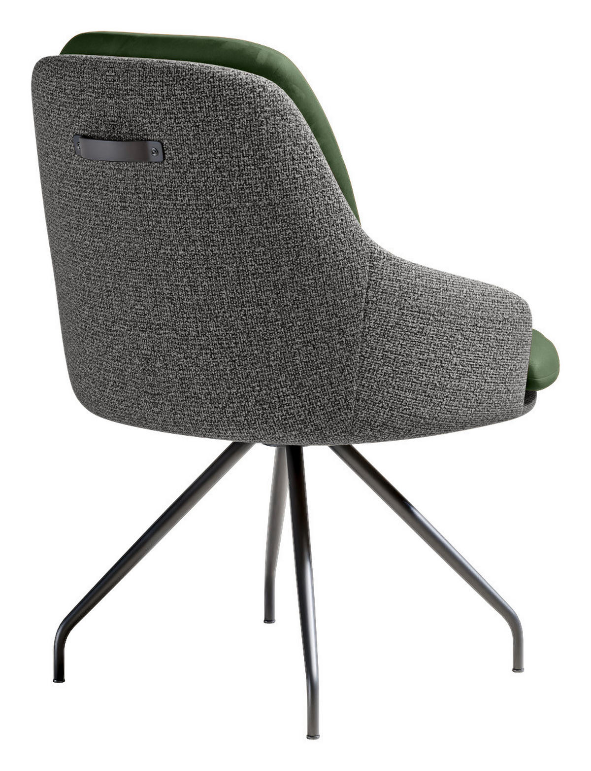 ARMLEHNSTUHL  Beinauswahl, Sitzfläche 360° drehbar, Stoff-/Lederauswahl Velours  Grau, Grün  - Schwarz/Grau, Design, Textil/Metall (60/86/66cm) - Dieter Knoll