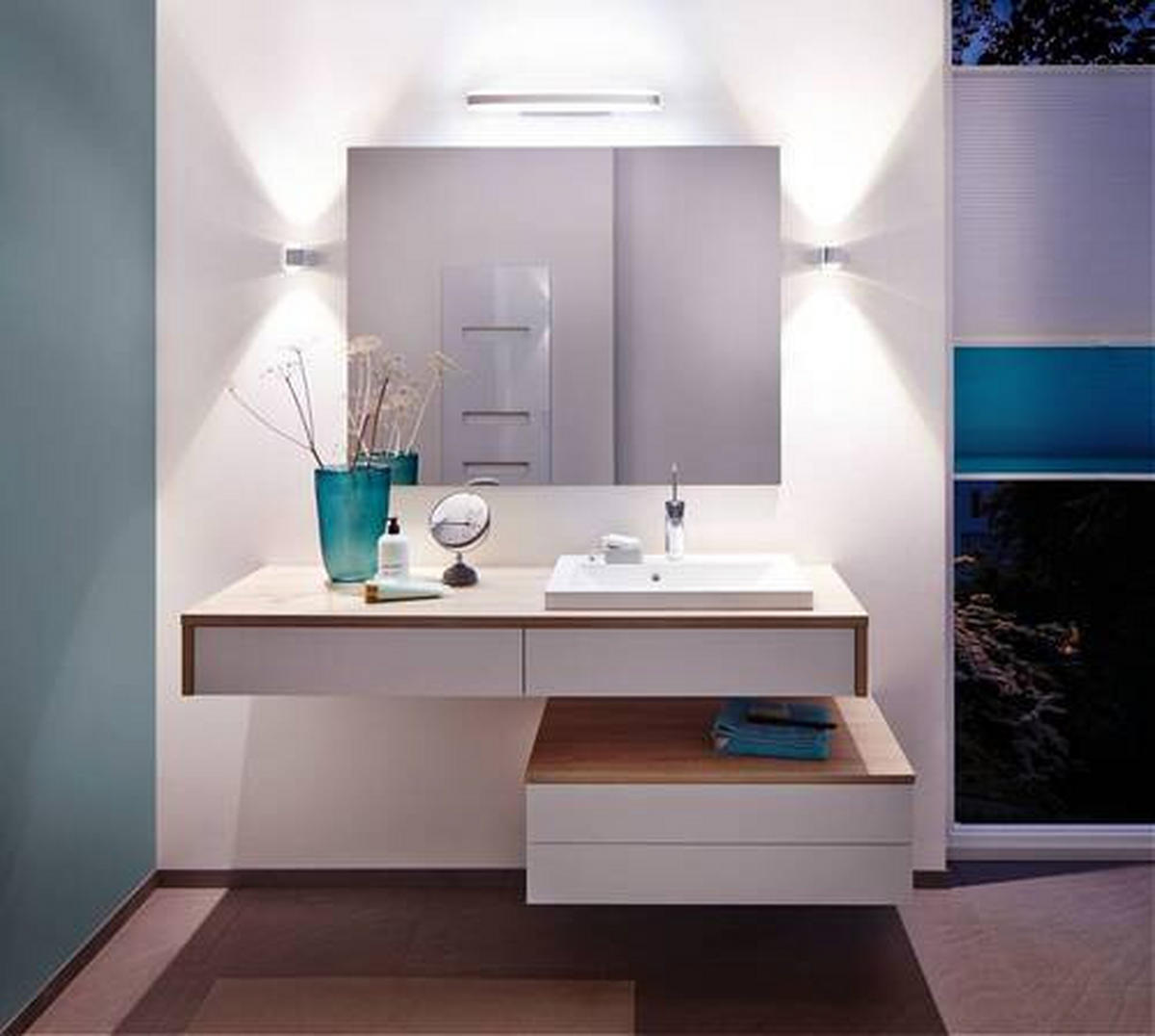 BADEZIMMER-WANDLEUCHTE 50/4,5 cm   - Chromfarben/Weiß, Basics, Metall (50/4,5cm) - Paulmann
