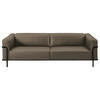 3-SITZER-SOFA in Echtleder Taupe  - Taupe/Schwarz, Design, Leder/Metall (236cm) - Johann Jakob
