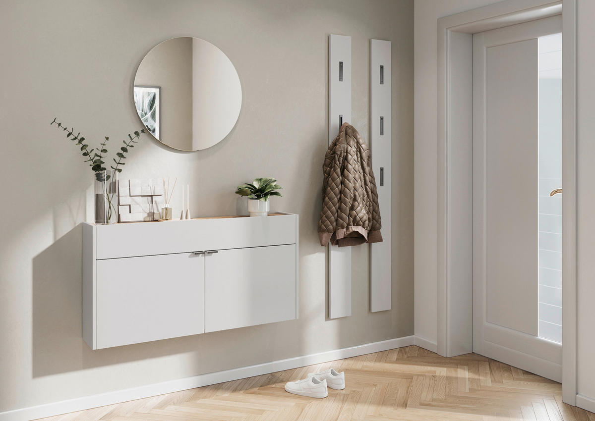 HÄNGESCHUHSCHRANK Eichefarben, Kaschmir  - Kaschmir/Eichefarben, Design, Holzwerkstoff/Metall (110/57/22cm)
