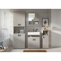 BADEZIMMER 4-teilig  in 150 cm  - Kaschmir/Schwarz, Trend, Glas/Holzwerkstoff (150cm) - MID.YOU