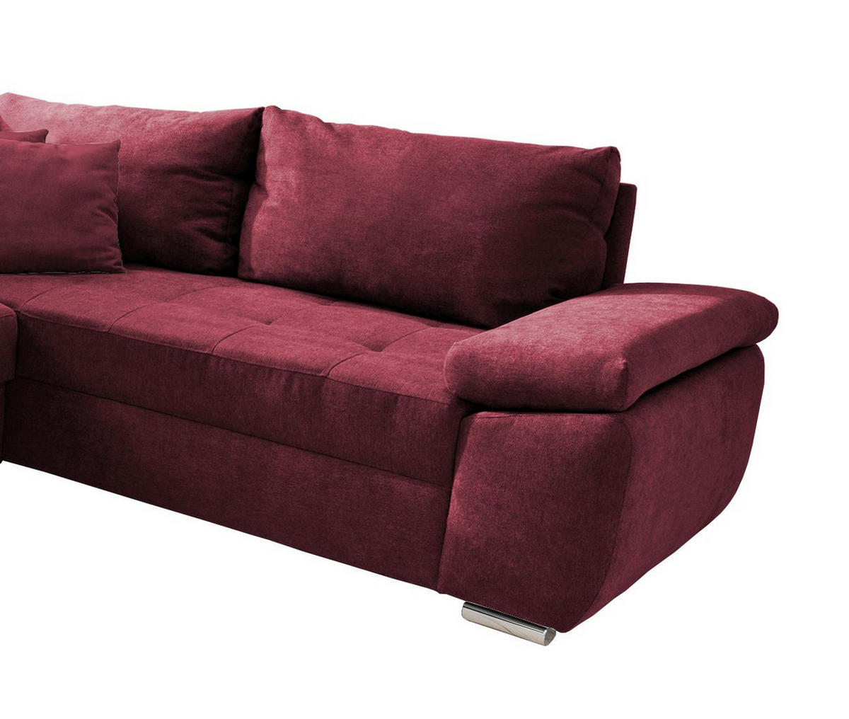 WOHNLANDSCHAFT TERANA - Chromfarben/Beere, KONVENTIONELL (157/305/219cm) - Livetastic