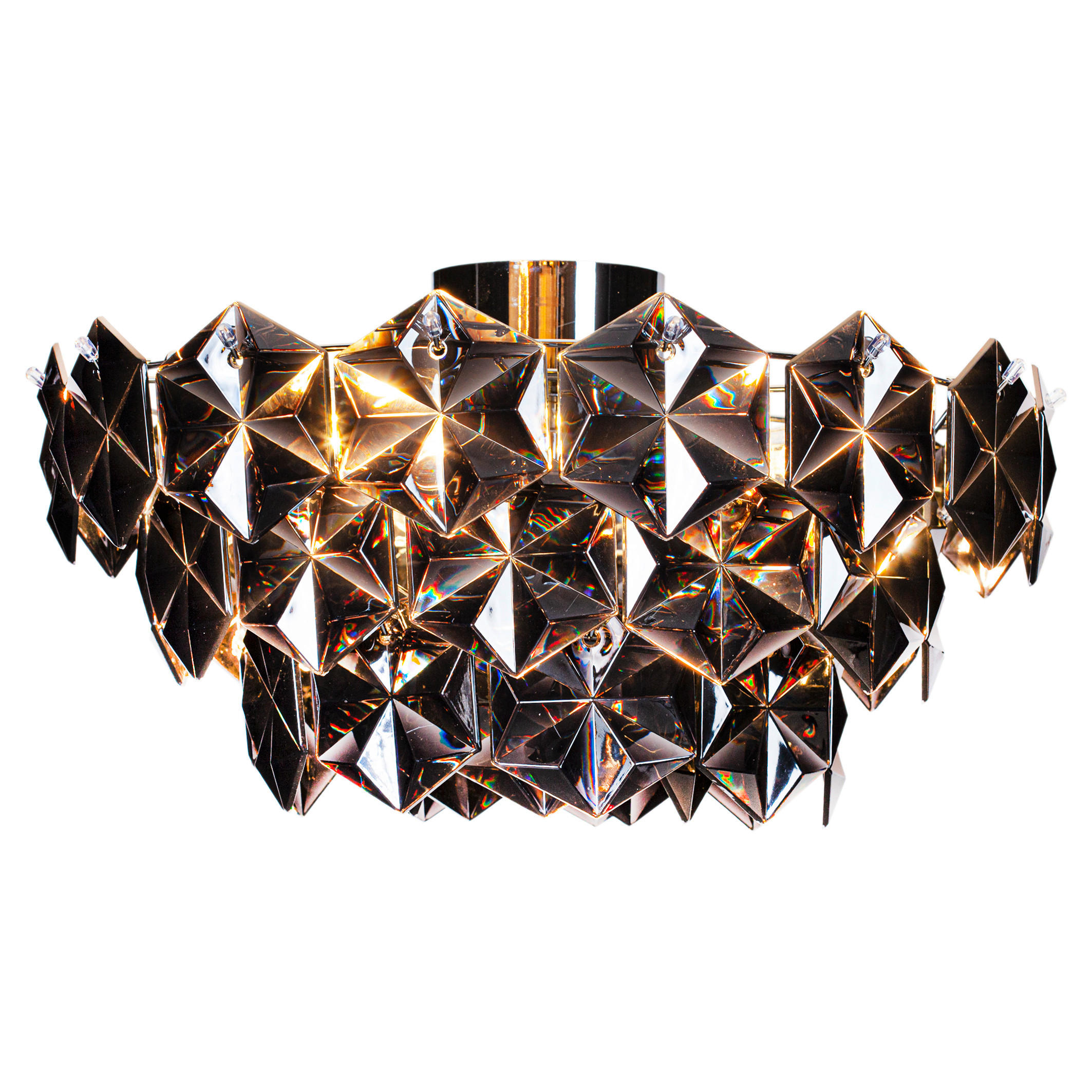 DECKENLEUCHTE Monarque 50/28 cm   - Schwarz, LIFESTYLE, Glas (50/28cm) - By Rydéns