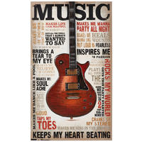 METALLBILD Musik 70/120 cm  - Rot/Schwarz, Trend, Holz/Textil (70/120cm) - Monee