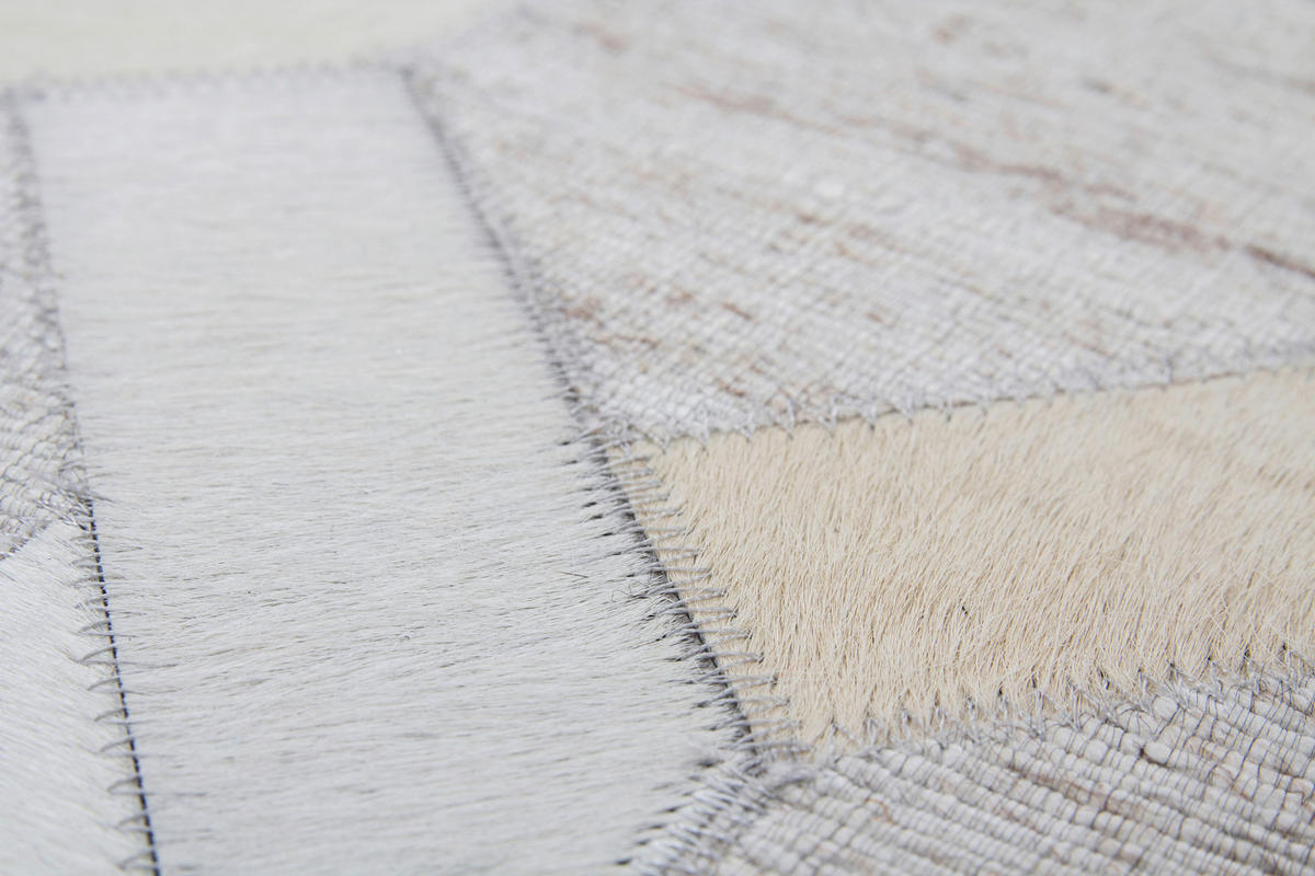 FLACHWEBETEPPICH  Wohnzimmer 120/170 cm Elfenbein rechteckig  - Elfenbein, Basics, Leder/Textil (120/170cm) - Kayoom