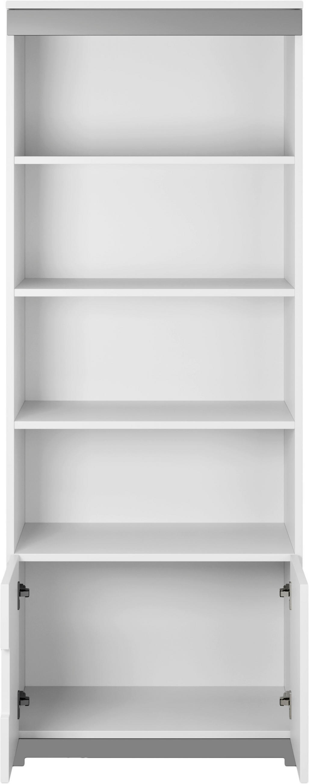 DETSKÝ REGÁL, sivá, biela, 70/180,5/44 cm - sivá/biela, Modern, kompozitné drevo (70/180,5/44cm)