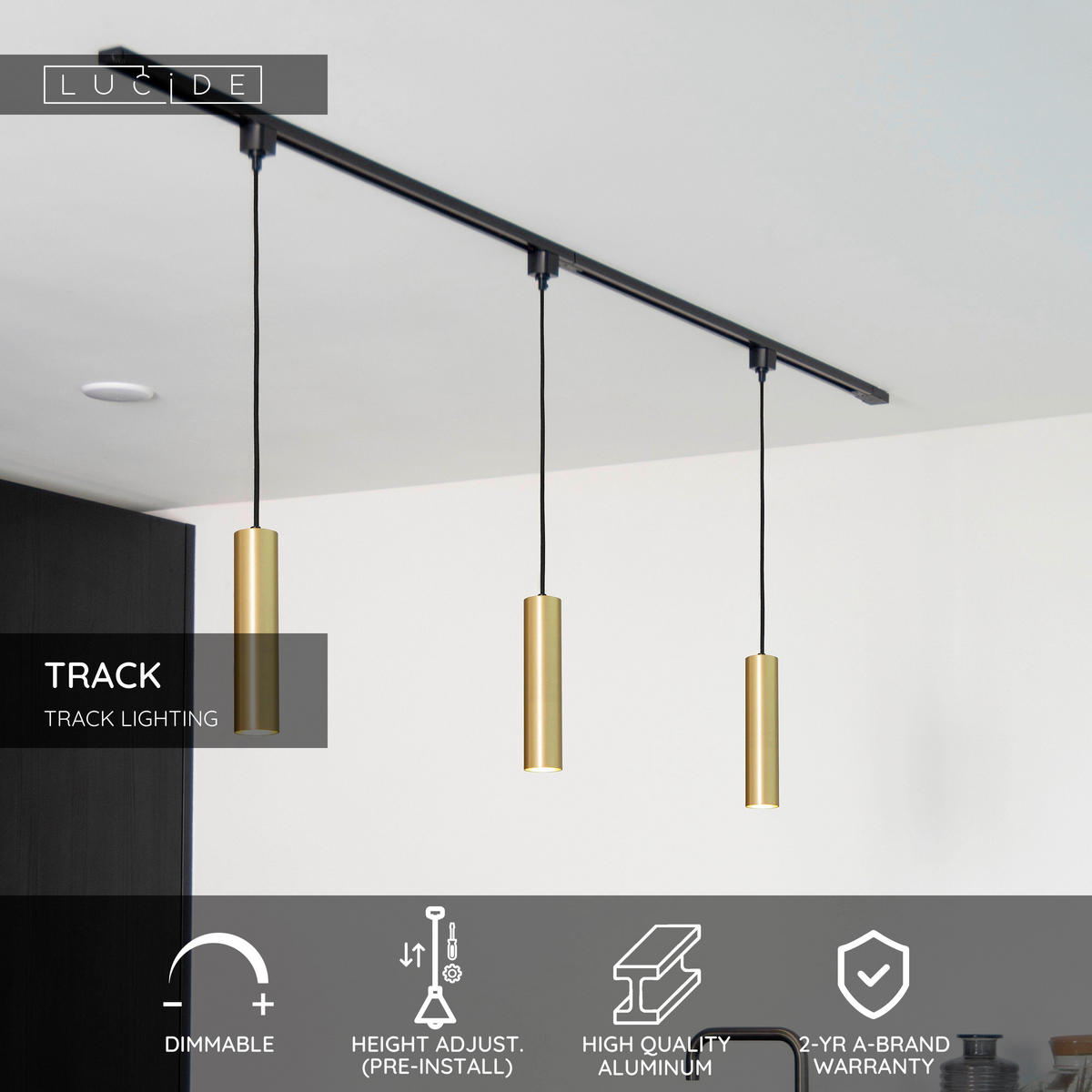SCHIENENSYSTEM Track 5.6 cm   - Messingfarben, Basics, Metall (5.6cm) - Lucide