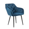 ARMLEHNSTUHL  in Samt  - Blau/Schwarz, MODERN, Textil/Metall (61/85/45cm) - Livetastic