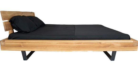 BALKENBETT 140/200 cm in Eichefarben - Eichefarben/Schwarz, Natur, Holz/Metall (140/200cm) - Carryhome