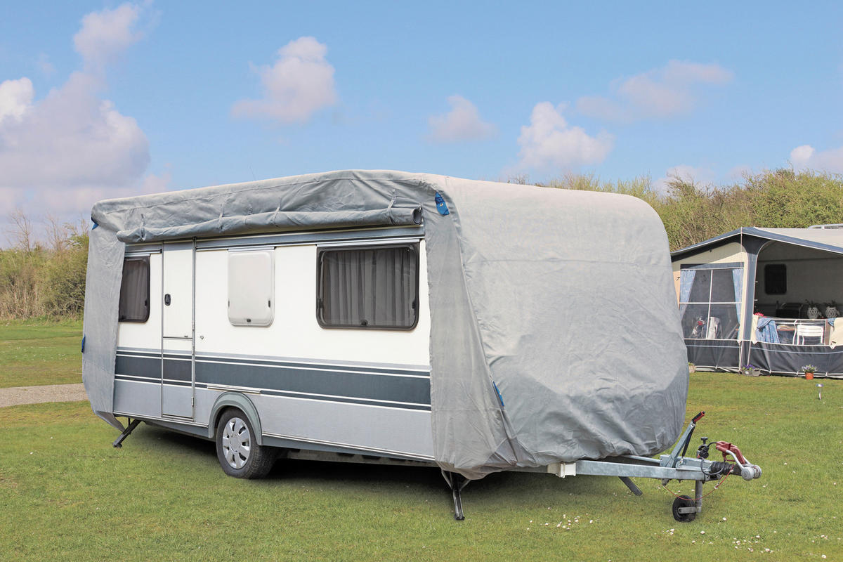 ABDECKPLANE - Grau, Basics, Kunststoff (460/220/250cm)