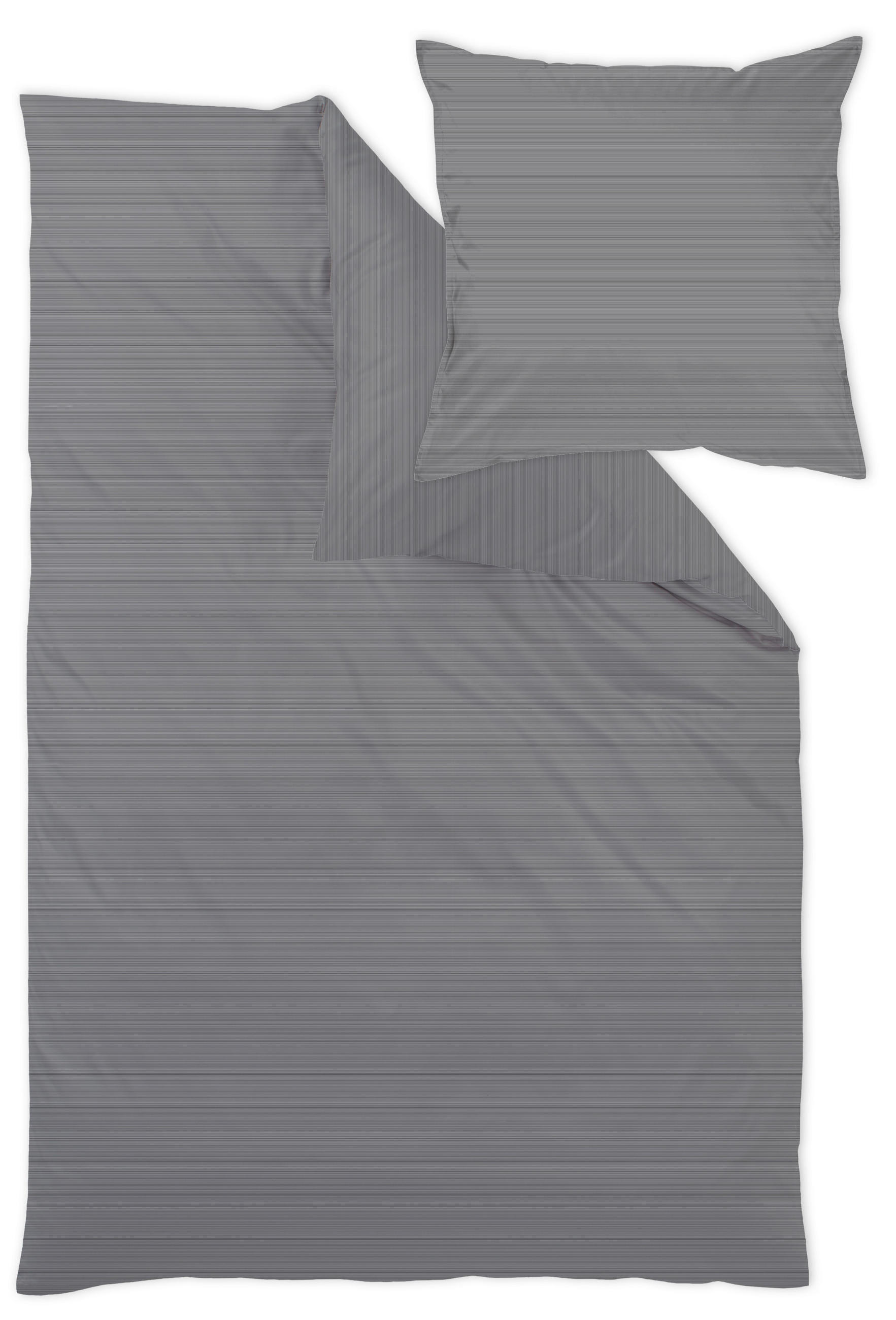 POSTELJNINA Bente 140/200 cm damast temno siva  - temno siva, Konvencionalno, tekstil (140/200cm) - Curt Bauer