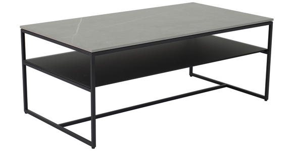 COUCHTISCH rechteckig Grau, Schwarz 110/60/43 cm  - Schwarz/Grau, Design, Glas/Keramik (110/60/43cm) - Novel