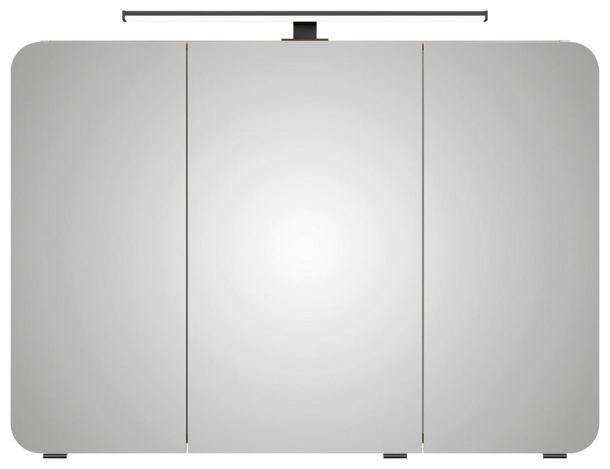 SPIEGELSCHRANK 100/70,3/17 cm  - Eichefarben/Schwarz, Design, Glas/Holzwerkstoff (100/70,3/17cm) - Sadena