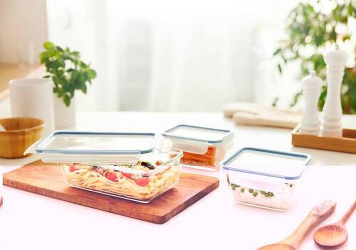 FRISCHHALTEDOSE CLICK & LOCK 0,5 L  - Blau/Transparent, Basics, Glas/Kunststoff (16/12/22,8cm) - Rotho