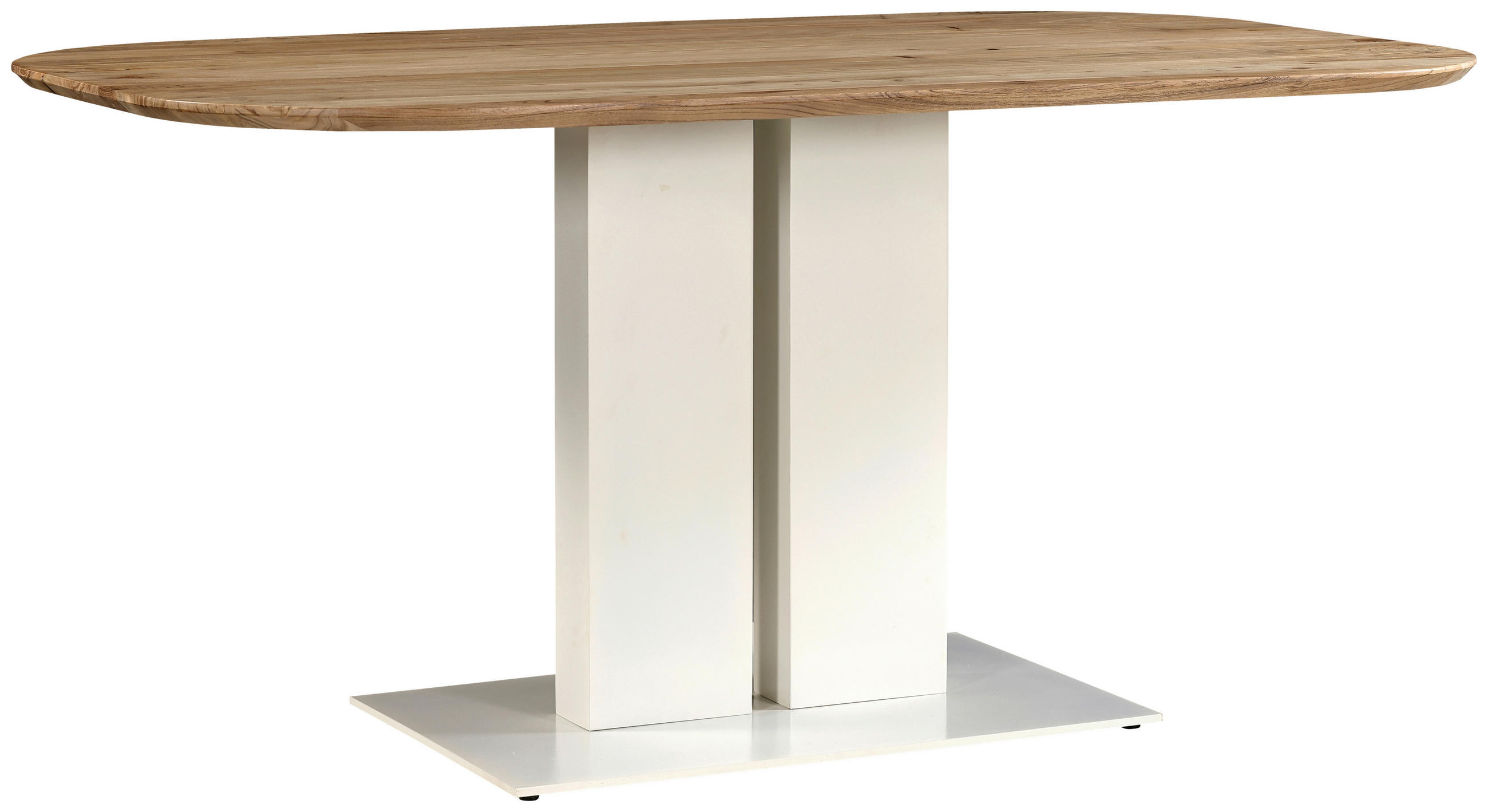 ESSTISCH Weiß, Akaziefarben rechteckig   - Weiß/Akaziefarben, MODERN, Holz/Metall (160/95/76cm) - Lomoco