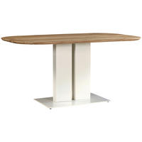 ESSTISCH Weiß, Akaziefarben rechteckig   - Weiß/Akaziefarben, MODERN, Holz/Metall (160/95/76cm) - Lomoco