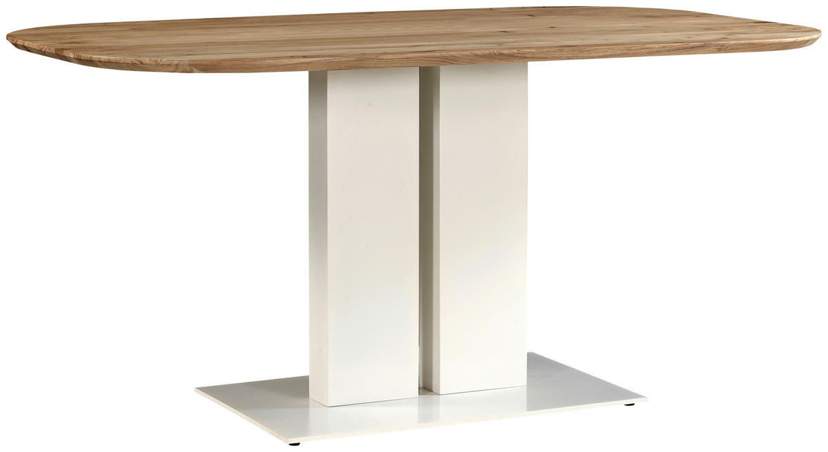 ESSTISCH Weiß, Akaziefarben rechteckig   - Weiß/Akaziefarben, MODERN, Holz/Metall (160/95/76cm) - Lomoco