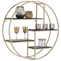 Etajeră De Perete 80/80/22 cm  - auriu/negru, Trend, lemn/metal (80/80/22cm) - Lomoco