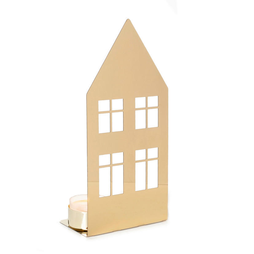 TEELICHTGLAS - Goldfarben, Trend, Metall (9,5/5,5/20cm)