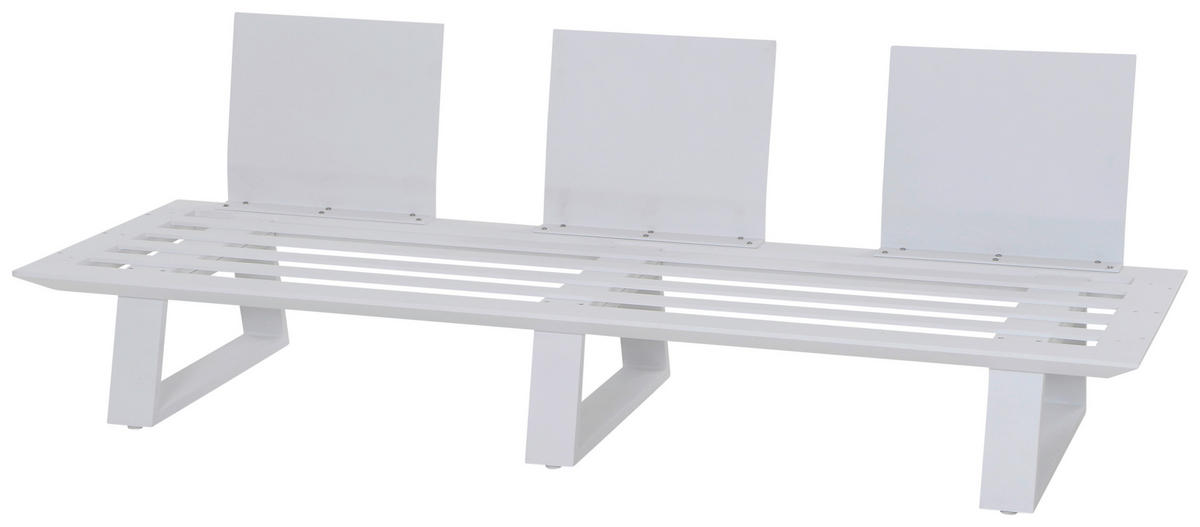 3-SITZER-BANK 225/75/75 cm Weiß  - Weiß, Design, Metall (225/75/75cm)