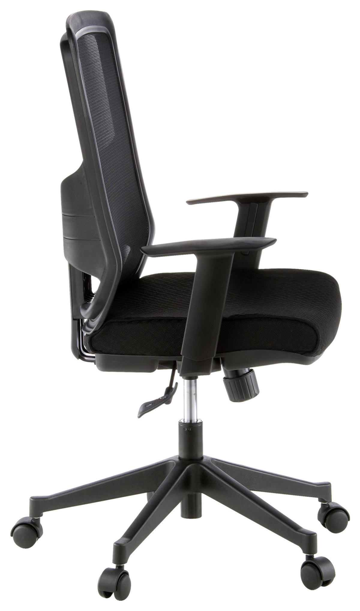 OTOČNÁ ŽIDLE, síťovina, plochá tkanina, černá - černá, Moderní, textil/plast (57/113/44cm) - MID.YOU