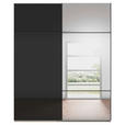 SCHWEBETÜRENSCHRANK 201/223/68 cm 2-türig Schwarz, Champagner  - Champagner/Schwarz, KONVENTIONELL, Glas/Holzwerkstoff (201/223/68cm) - Novel
