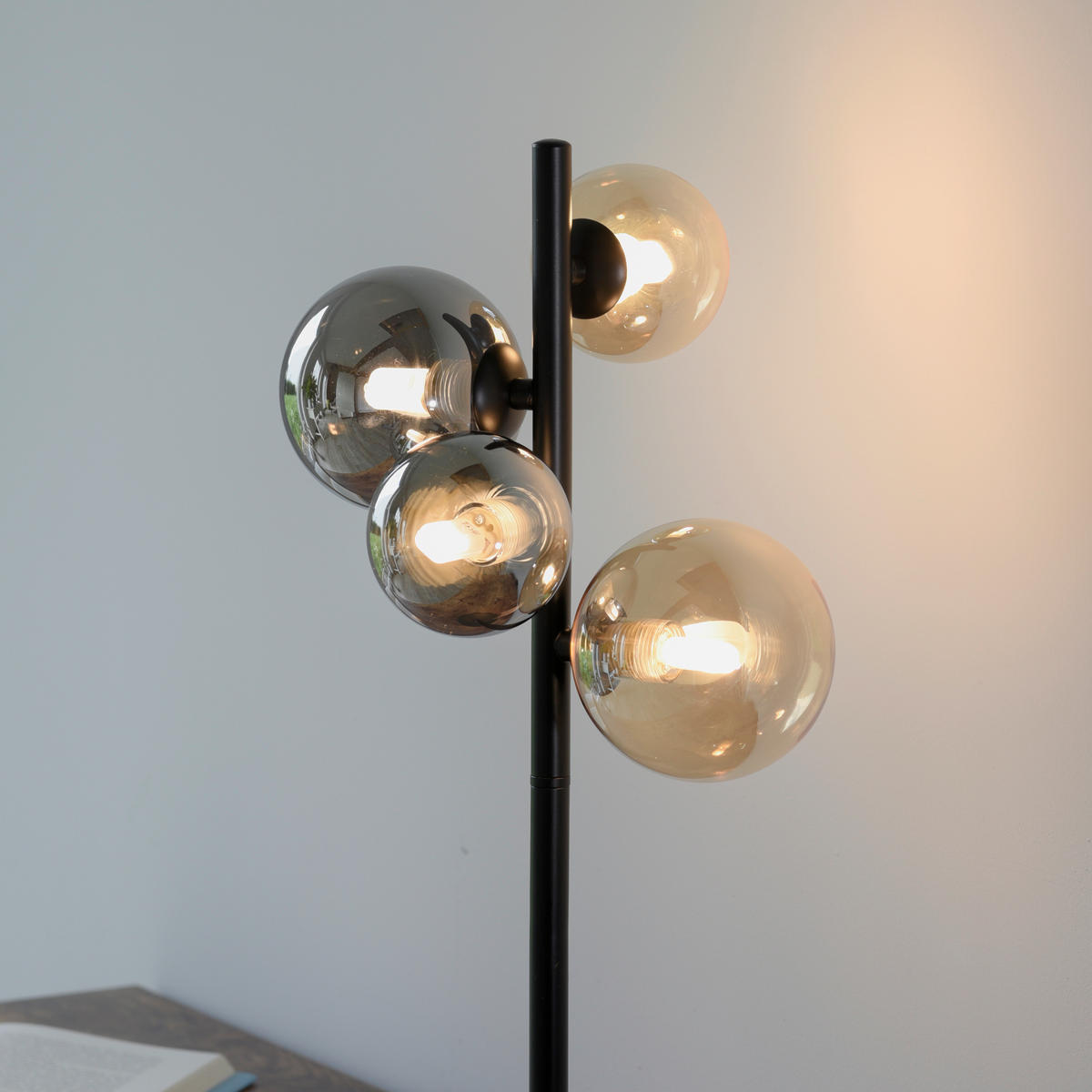 STOLNÍ LED LAMPA, 24/24/48 cm - černá, Trend, kov/plast (24/24/48cm)