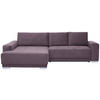 ECKSOFA inkl. Funktionen in Flachgewebe Rotbraun  195/293 cm  - Rotbraun/Silberfarben, Design, Holz/Textil (195/293cm) - Cantus