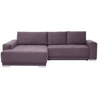 ECKSOFA inkl. Funktionen Rotbraun Flachgewebe  - Rotbraun/Silberfarben, Design, Holz/Textil (195/293cm) - Cantus