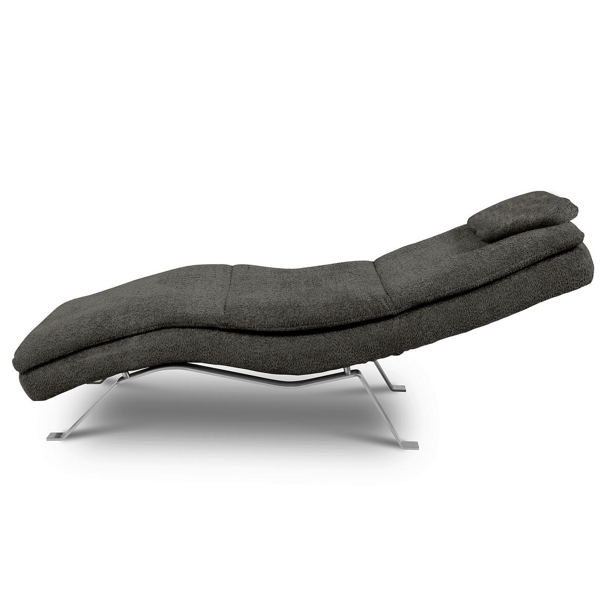 RELAXLIEGE Bouclé Anthrazit  - Anthrazit/Silberfarben, Design, Textil/Metall (65/95/171cm) - Celina Home