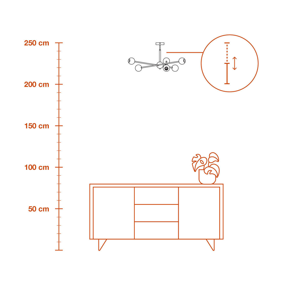PENDELLEUCHTE 70/68/43 cm   - Design, Metall (70/68/43cm) - Ledvance