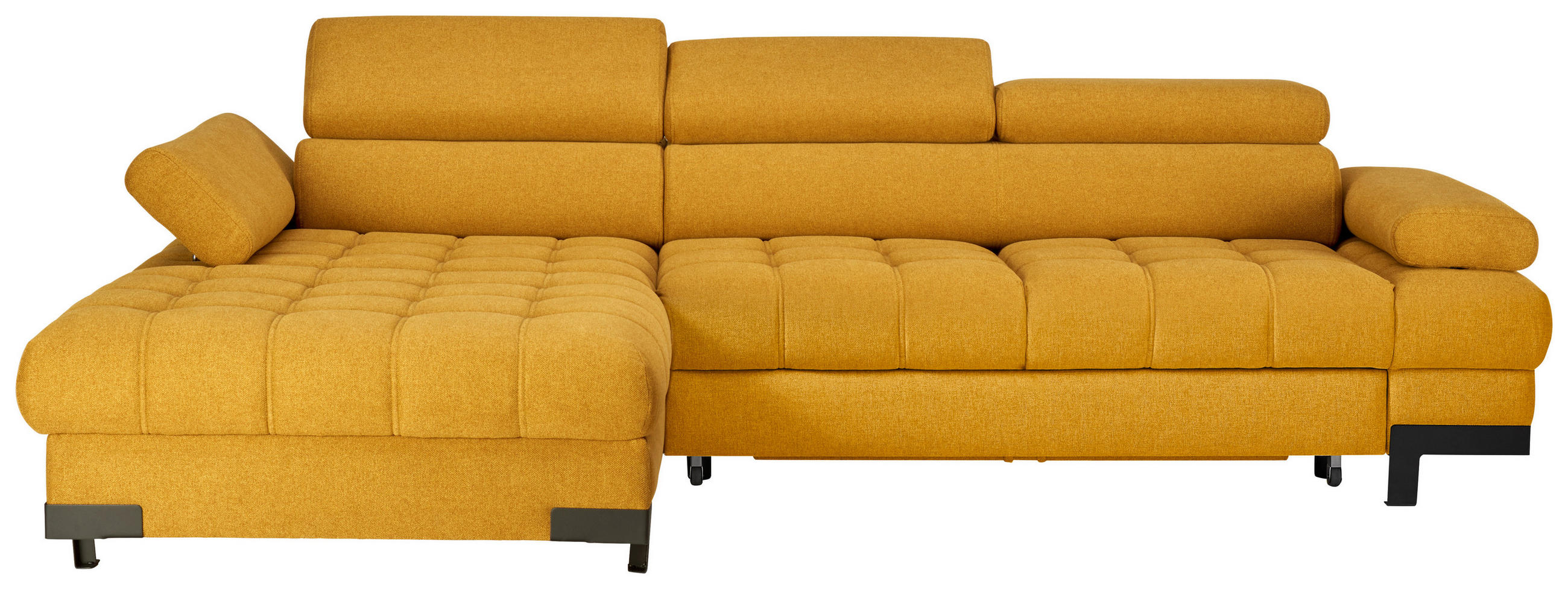 ECKSOFA Gelb Webstoff  - Gelb/Schwarz, Design, Textil/Metall (173/270cm) - Welnova