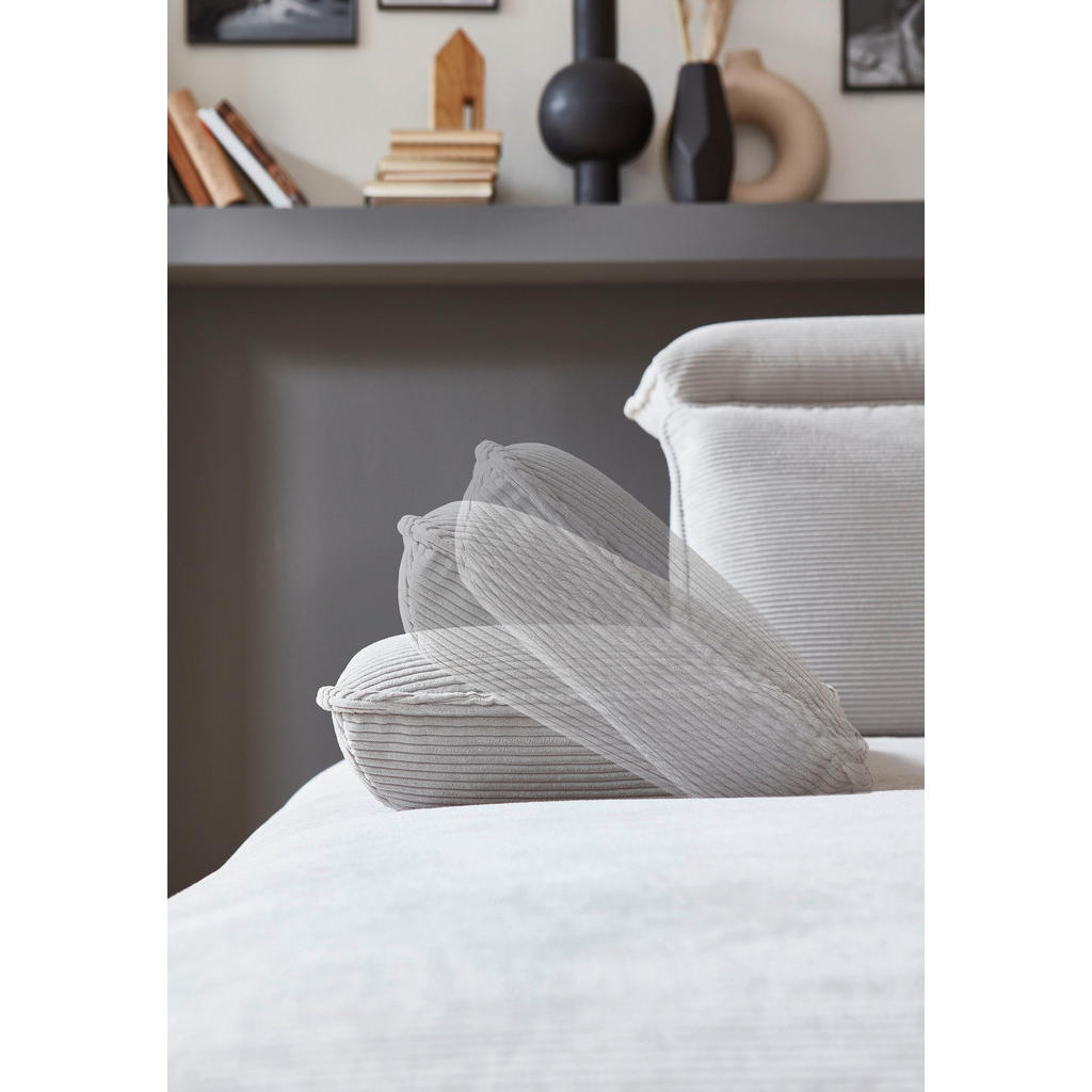 Thumbnail - Moderano Ecksofa, Hellgrau, Textil, 3-Sitzer, Ottomane links, L-Form, Eckteil, 301x196 cm, Fußauswahl, Armteilvarianten,...