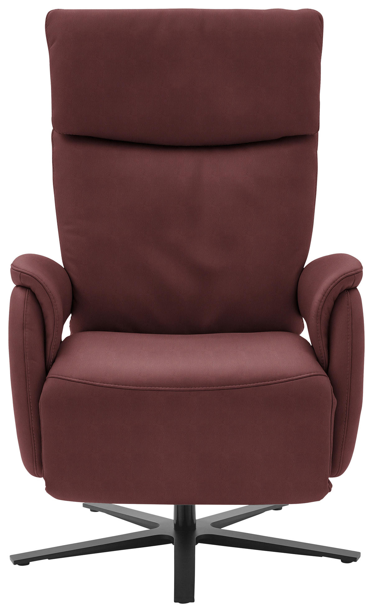RELAXSESSEL Echtleder    - Bordeaux/Schwarz, Design, Leder/Metall (70/117/85cm) - Dieter Knoll