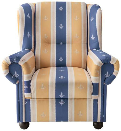 OHRENSESSEL in Mikrofaser Blau  - Wengefarben/Blau, Konventionell, Holz/Textil (92/102/89cm) - Livetastic