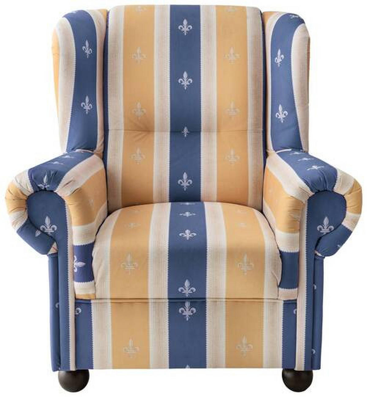 OHRENSESSEL in Mikrofaser Blau  - Wengefarben/Blau, Konventionell, Holz/Textil (92/102/89cm) - Livetastic